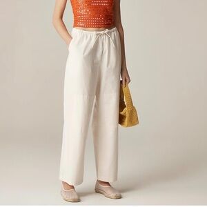 NWT J Crew Linen Cream Petite Relaxed Utility Pant M